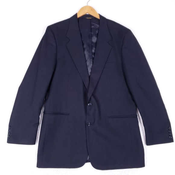 M and H Other - M and H Mens Navy Blue Two Button Blazer Sport Coat Made in USA‎ Size 44 Long